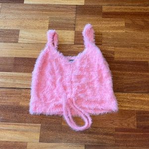 Fuzzy Pink Tank Top